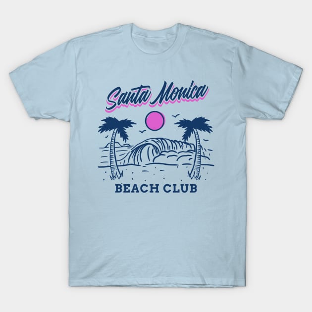 Santa Monica Beach Club T-Shirt by funandgames